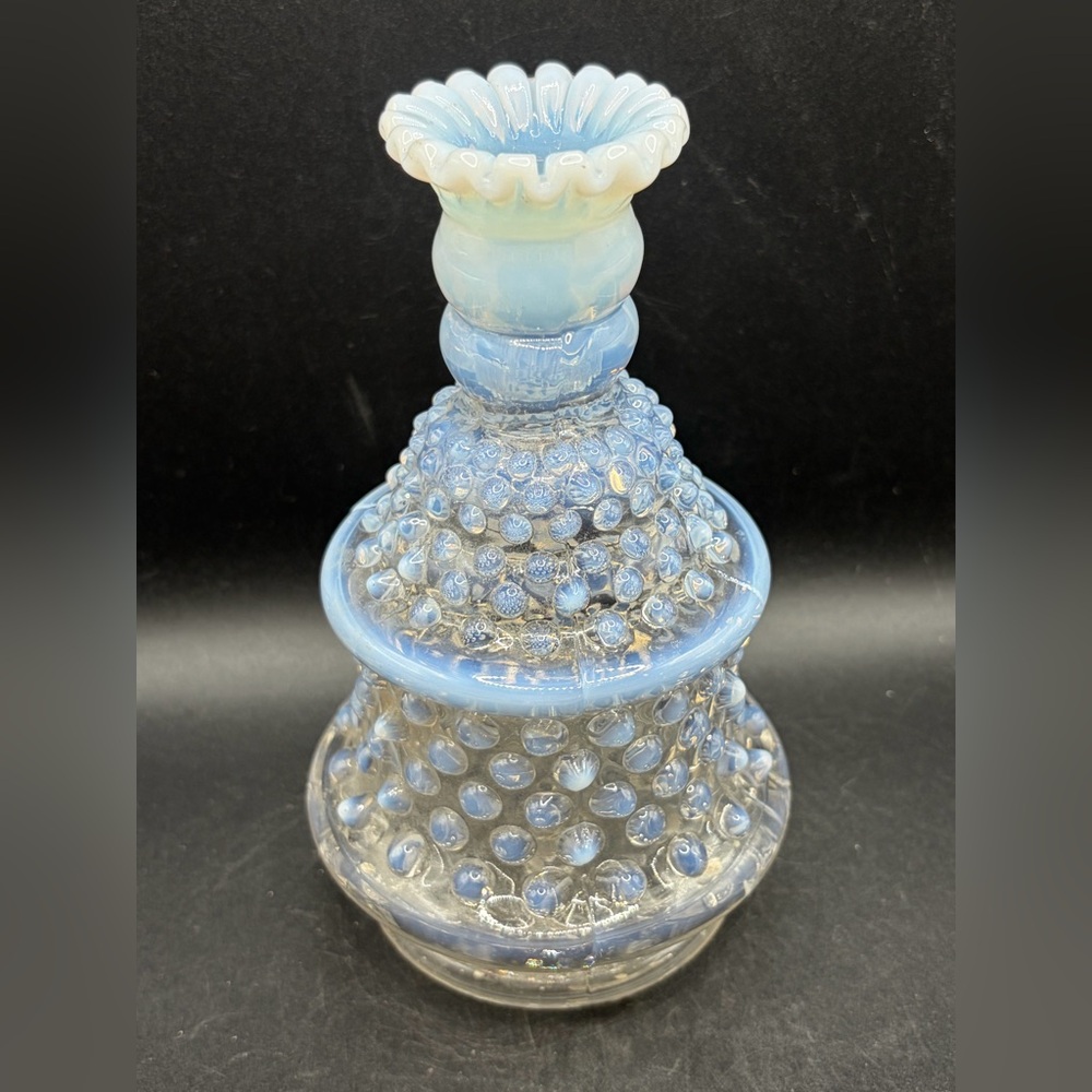 Vintage Fenton Art Glass Opalescent Hobnail Boudoir Dresser Lamp Decor Base Only